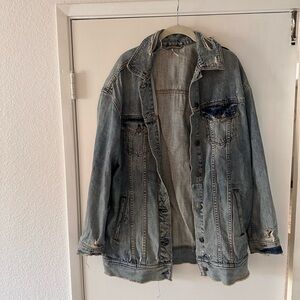 Free People Distressed Denim Jacket